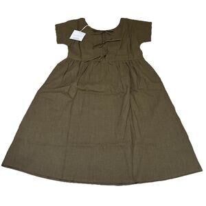 Little Cottonwood 100% LINEN Large Maxi Dress W Pockets Cottage NWT